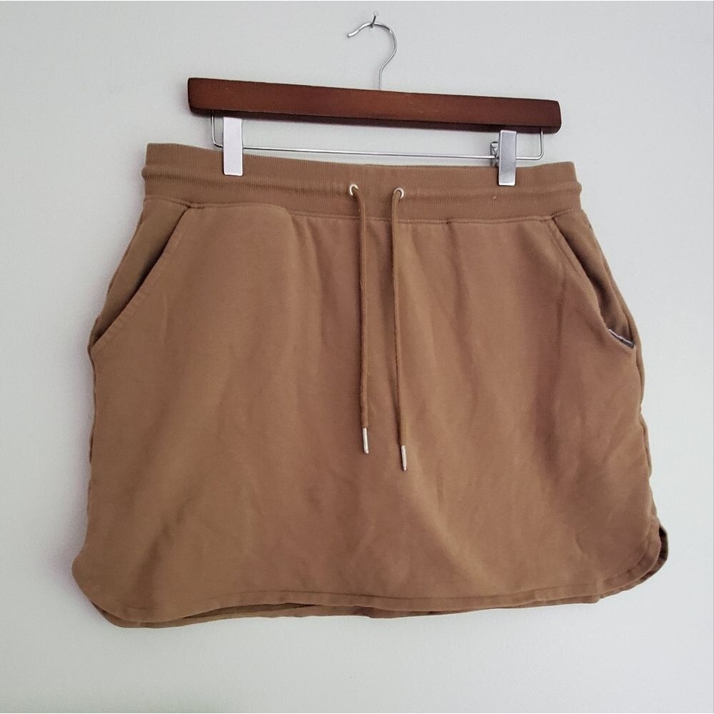 Eddie Bauer Casual Tan Skirt Skort with Drawstring Size Large